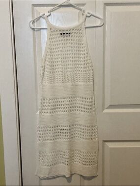 Microson size small white Crochet bathing suit cover-up
